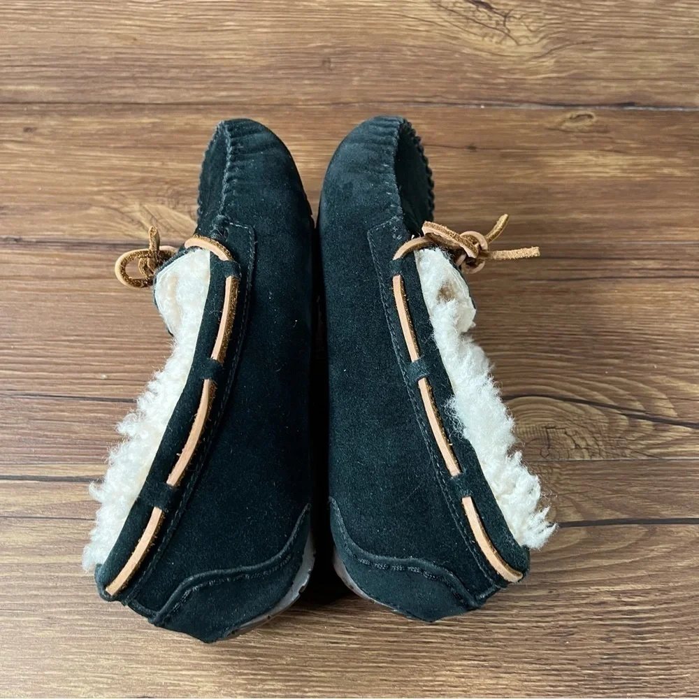 UGG Dakota Black Suede Slippers Moccasins Size 4Y Shoes